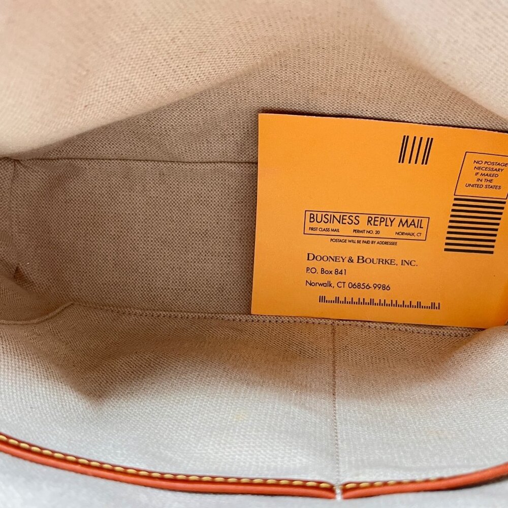 Dooney & Bourke Dover Tote Brown DB Monogram Leather Trim Gold Shoulder Bag - Picture 9 of 16